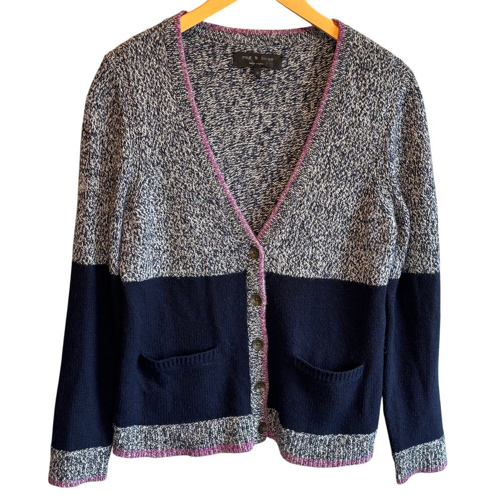 Rag & Bone Color Block Alpaca Blend Cardigan Swea… - image 1